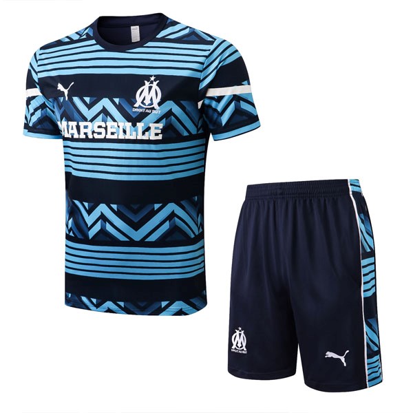 Trainingsshirt Marseille Komplett-Set 2022-23 Blau